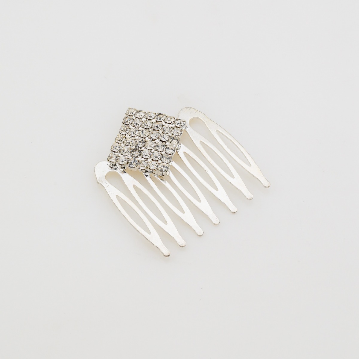 Chic Mini Hair Comb με Τετράγωνο Motif από Κρύσταλλα