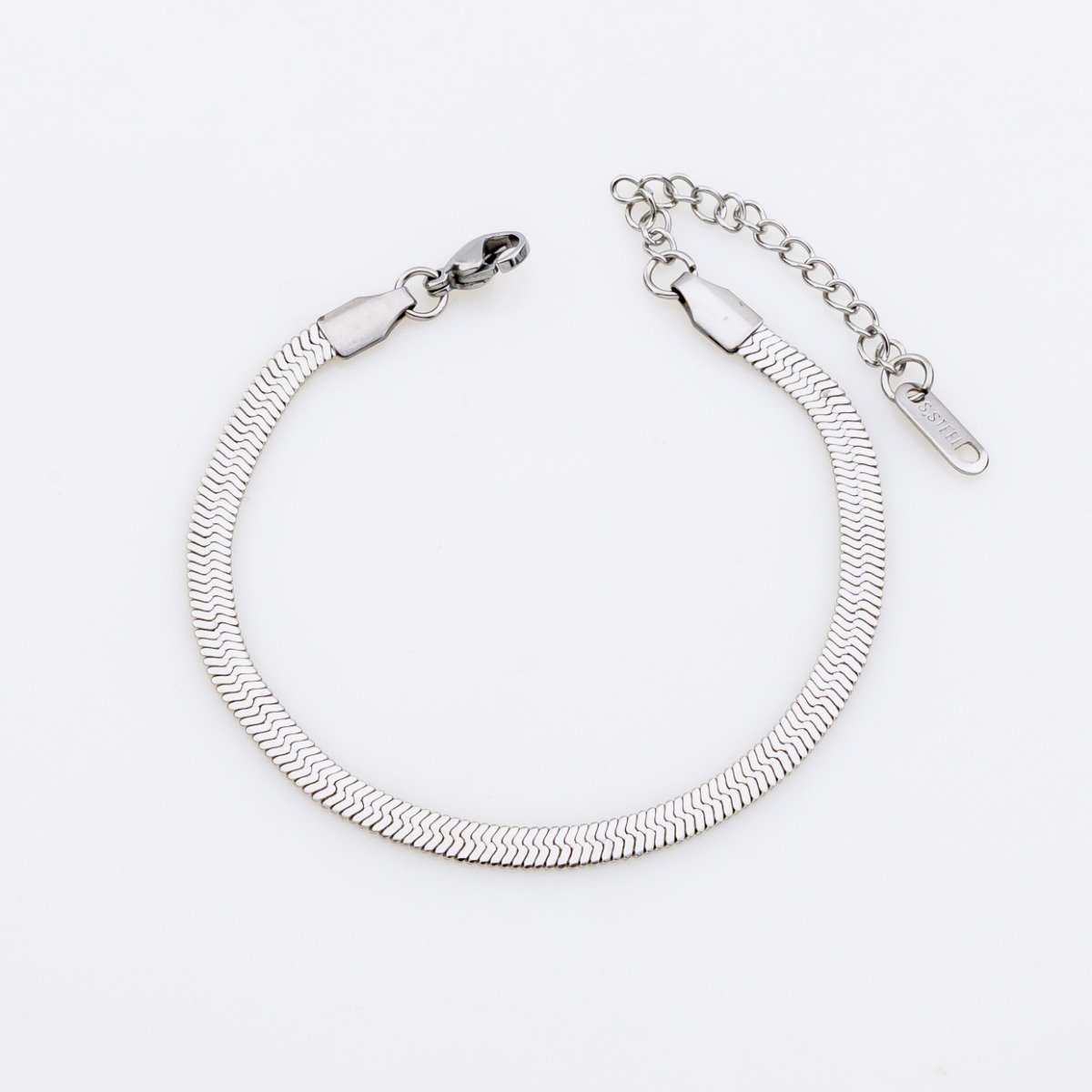 Ασημί Βραχιόλι Αλυσίδα Φίδι (Snake Chain) από Ανοξείδωτο Ατσάλι