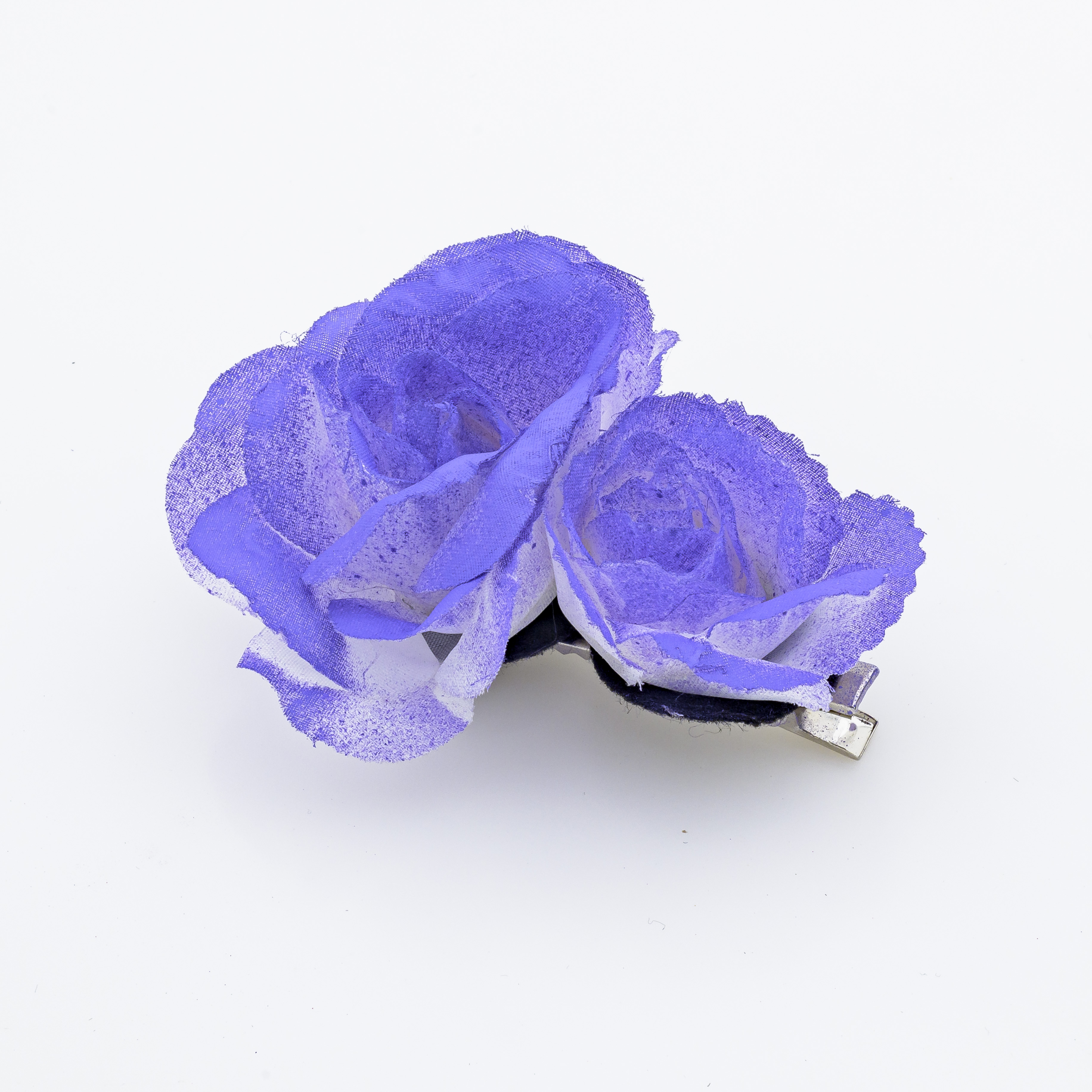 Κλίπ με Υφασμάτινα Λουλούδια-Μωβ