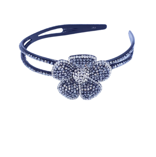 Στέκα πλαστική μαύρη διπλή διακοσμημένη με στράς