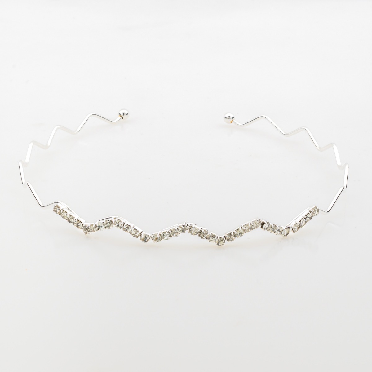 Geometric Sparkle Μεταλλική Στέκα ZigZag για Glam Hair Styling