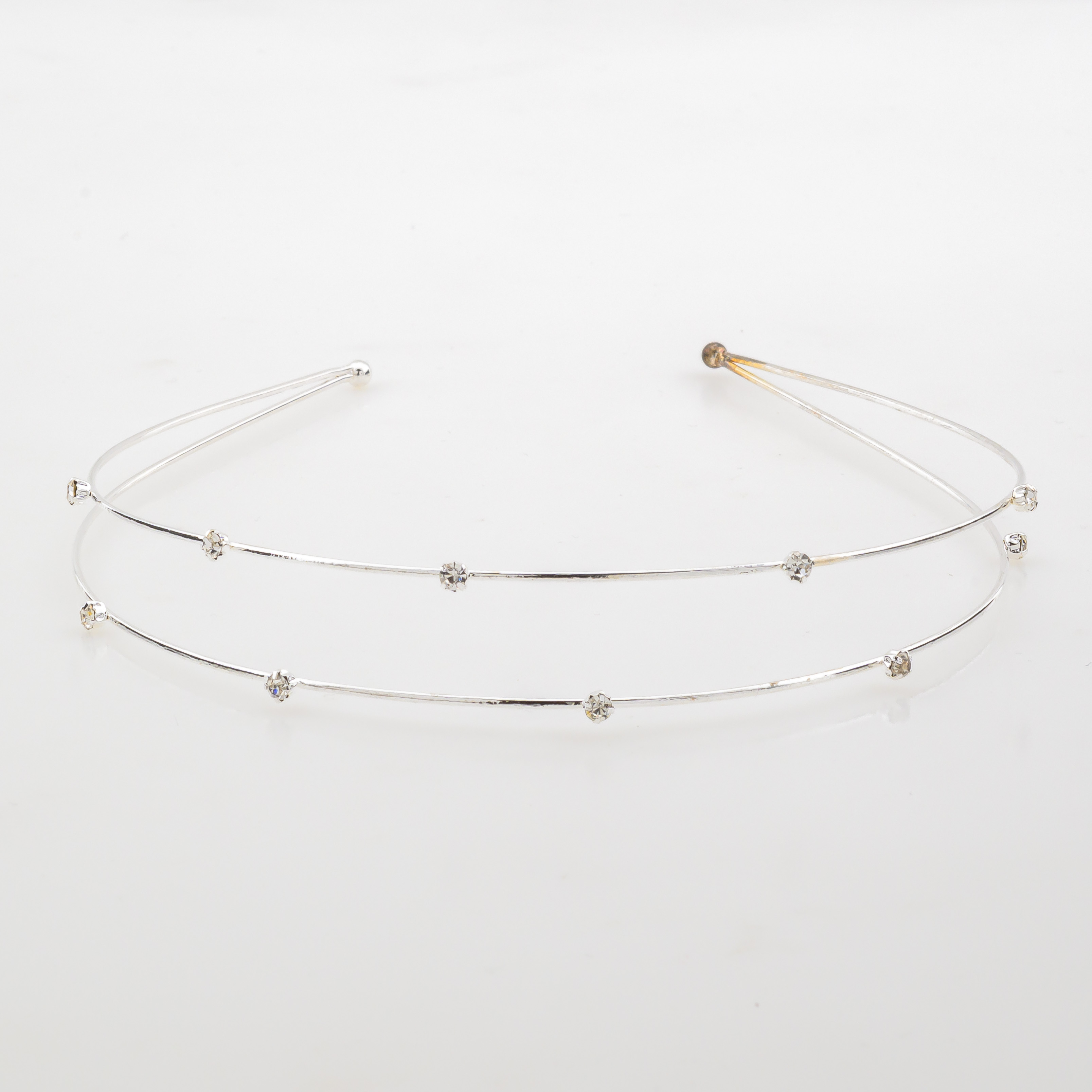 Elegant Διπλή Στέκα με Κρύσταλλα για Βραδινές Εμφανίσεις-Ασημί