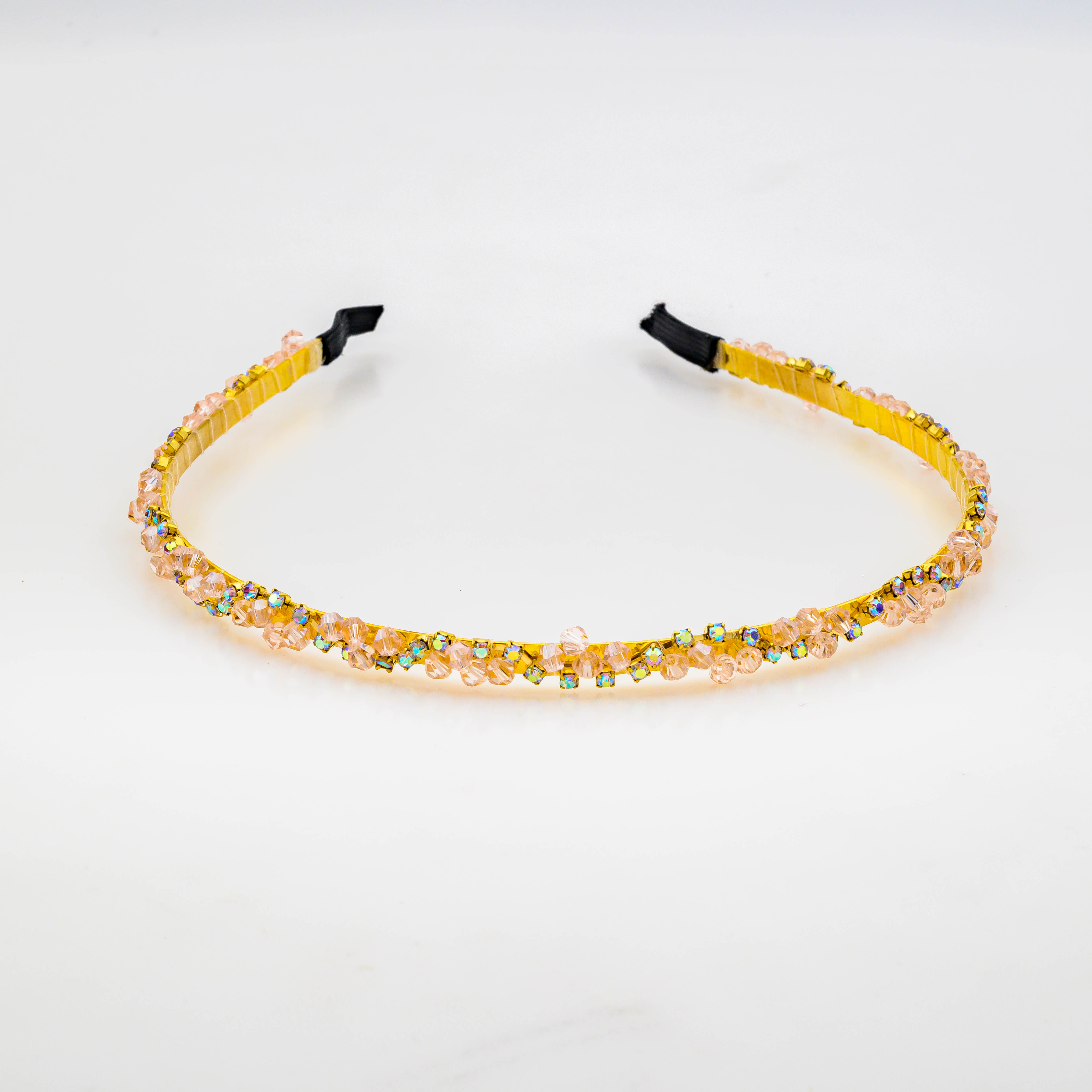 Στέκα Κόσμημα με Ροζ Κρύσταλλα &amp; Πέτρες Aurora Borealis-Κίτρινο