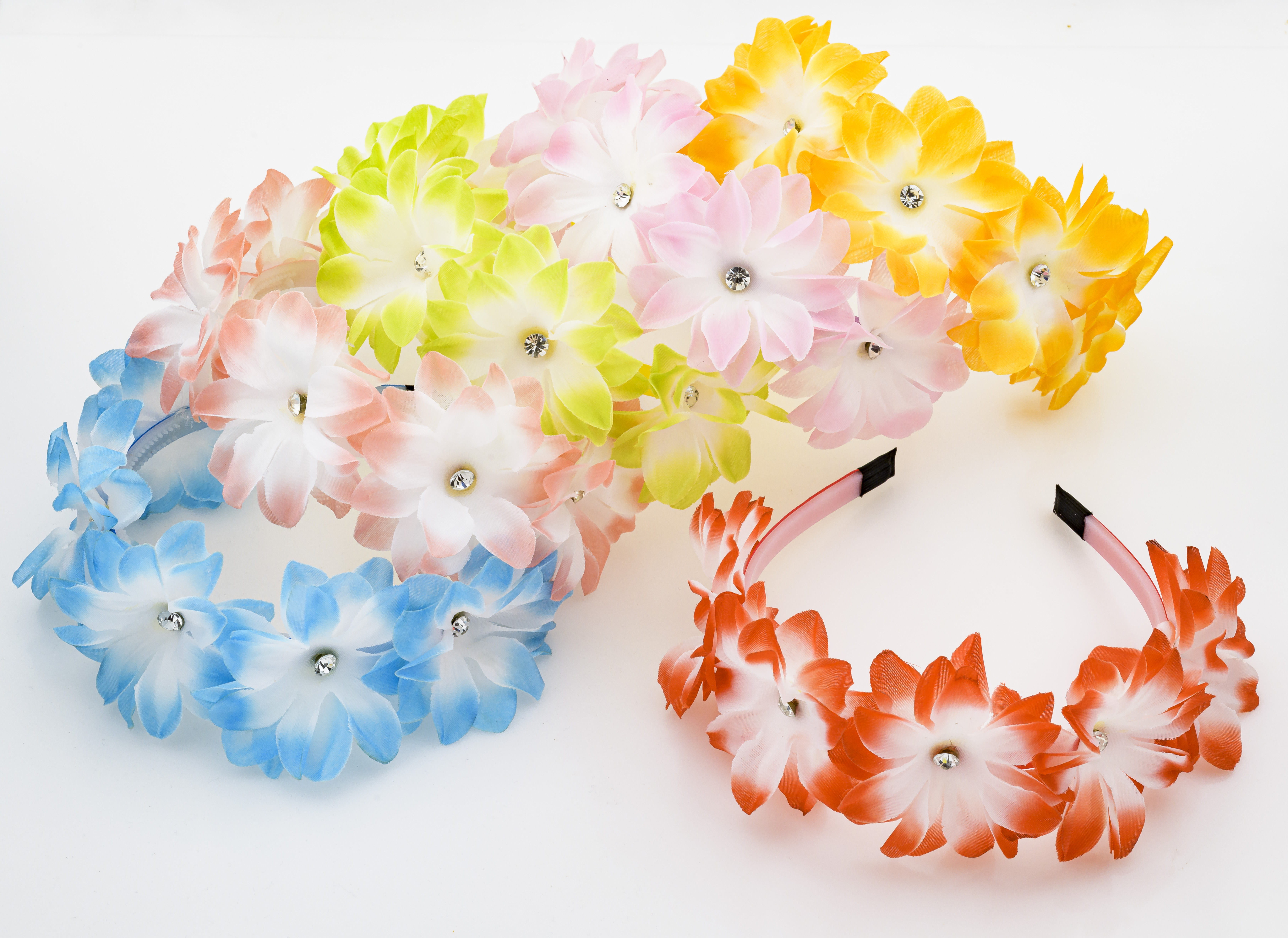 Ρομαντική Στέκα με Λουλούδια &amp; Στρας -Πορτοκαλί