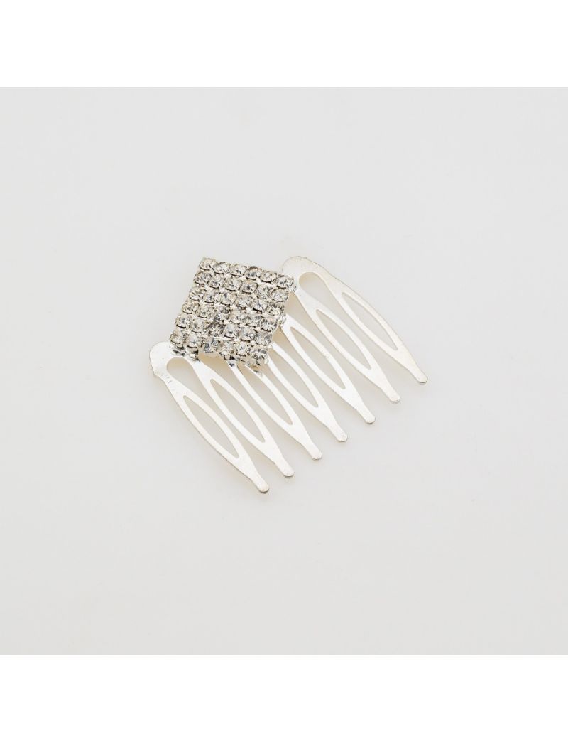 Chic Mini Hair Comb με Τετράγωνο Motif από Κρύσταλλα