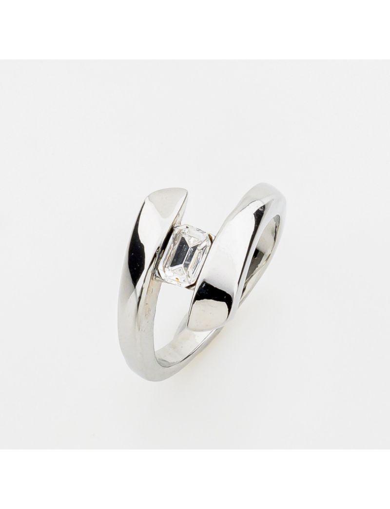 Emerald Cut "Suspended" Ring