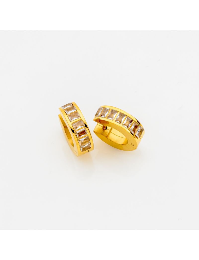 "Eternal Glow" Baguette Hoop Earrings