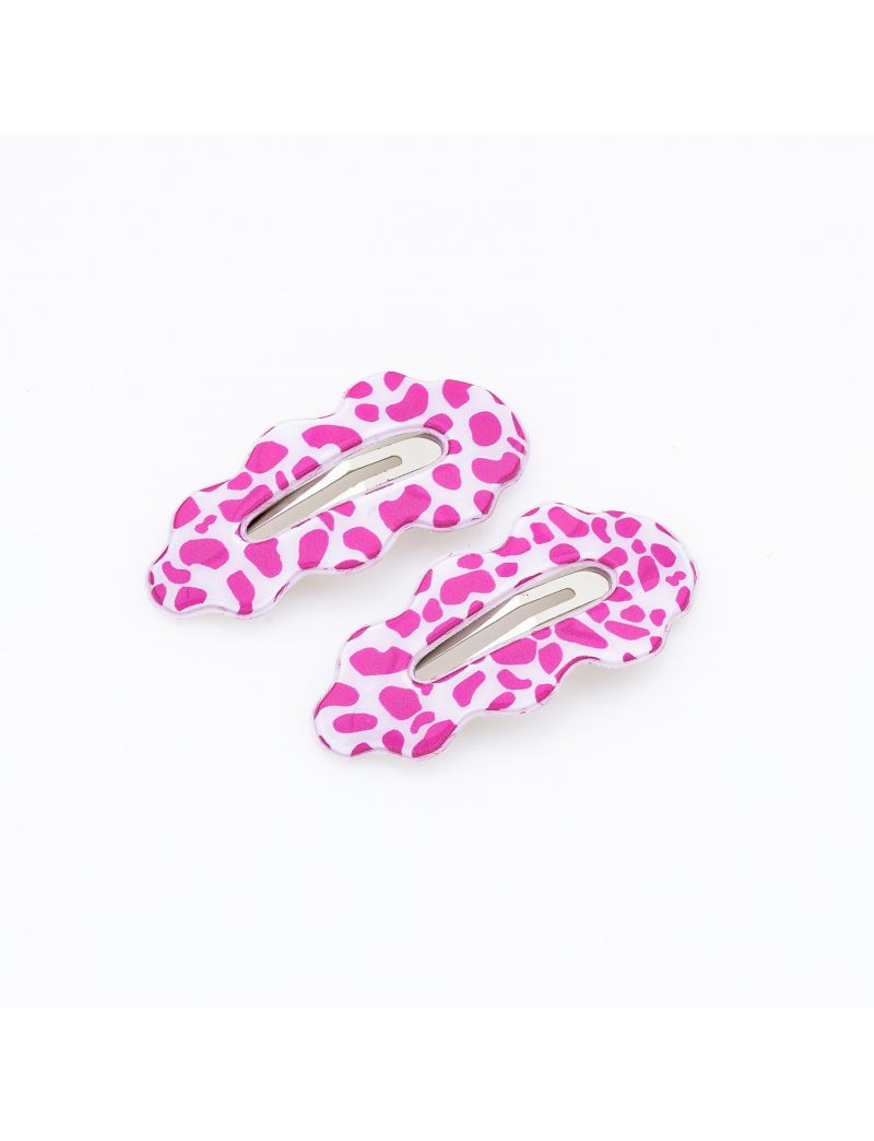 Κλικ Κλάκ Μαλλιών με Animal Print ( 2τμχ )-Ροζ