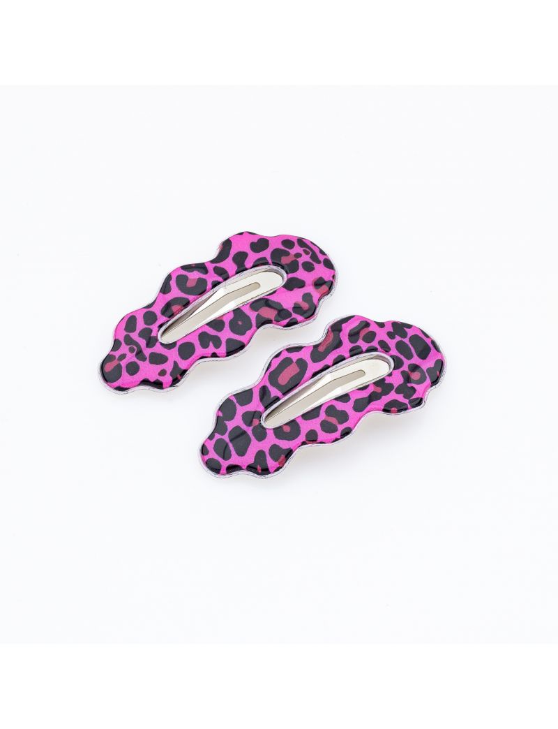 Κλικ Κλάκ Μαλλιών με Animal Print ( 2τμχ )-Φούξια