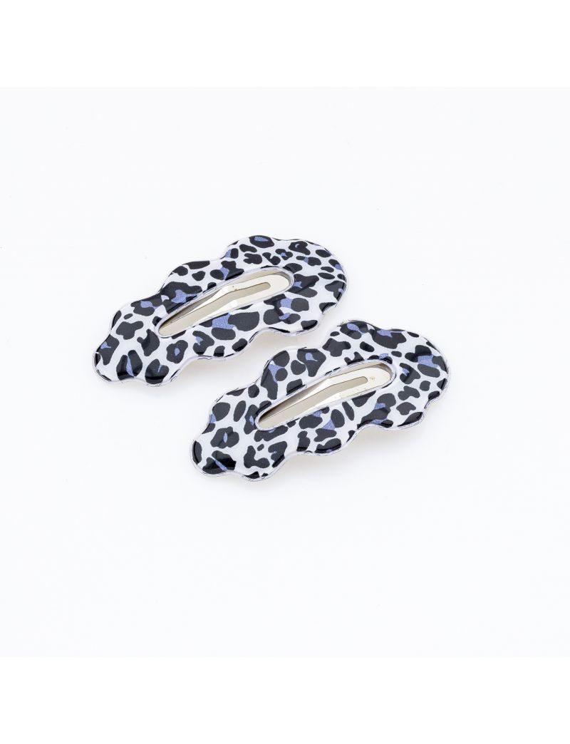 Κλικ Κλάκ Μαλλιών με Animal Print ( 2τμχ )-Άσπρομαυρο