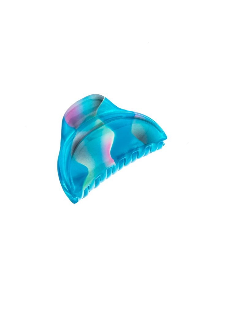Κλάμερ πλαστικό σε 3 χρώματα με σχέδια-Γαλάζιο
