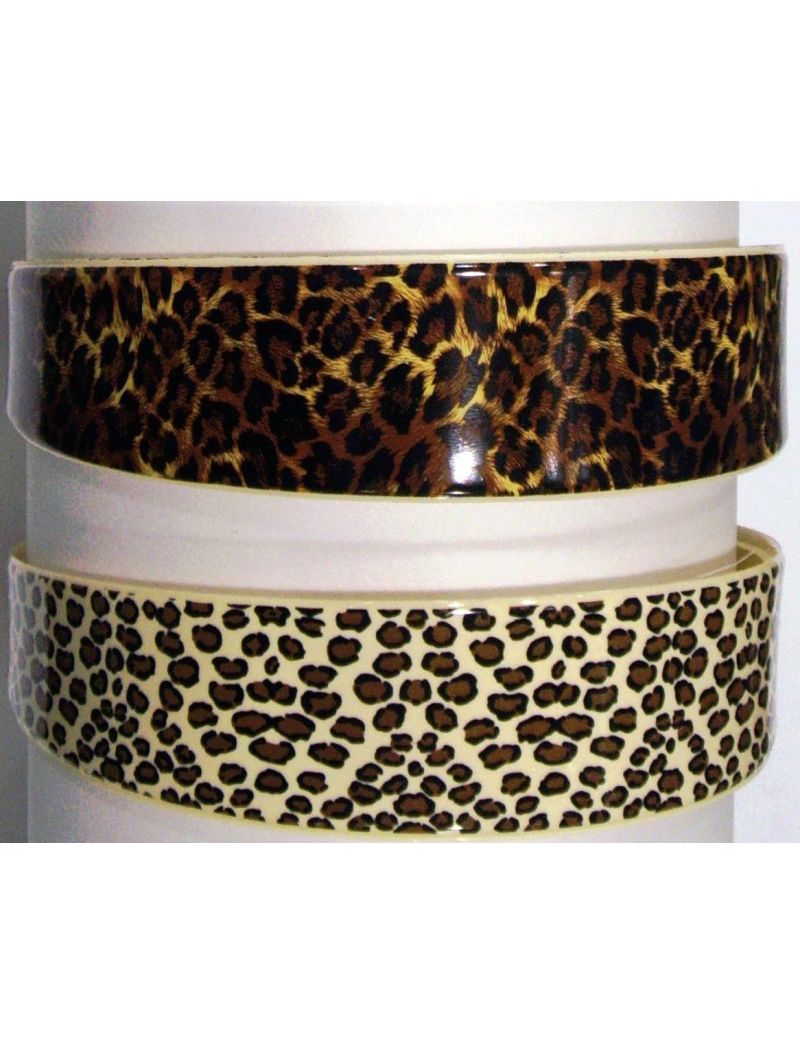 Στέκα πλαστική φαρδιά 4εκ animal print σε 2 σχέδια-Εκρού
