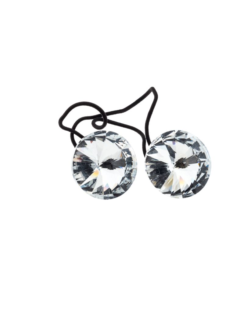 Λάστιχο με λεπτομέρειες κοπής swarovski με στρογγυλή λεπτομέρεια-Ασημί