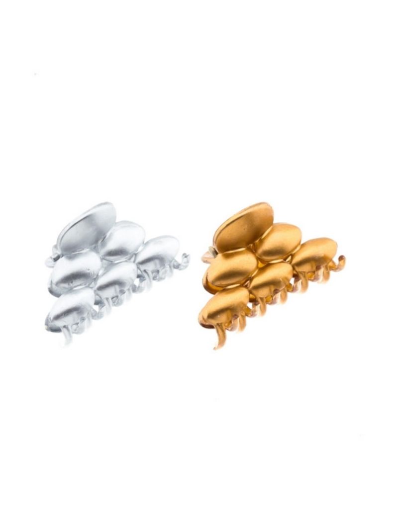 Κλάμερ πλαστικό 2,5εκ σε χρυσό και ασημί (συσκευασία 6 τεμαχίων, 3 χρυσά & 3 ασημί)