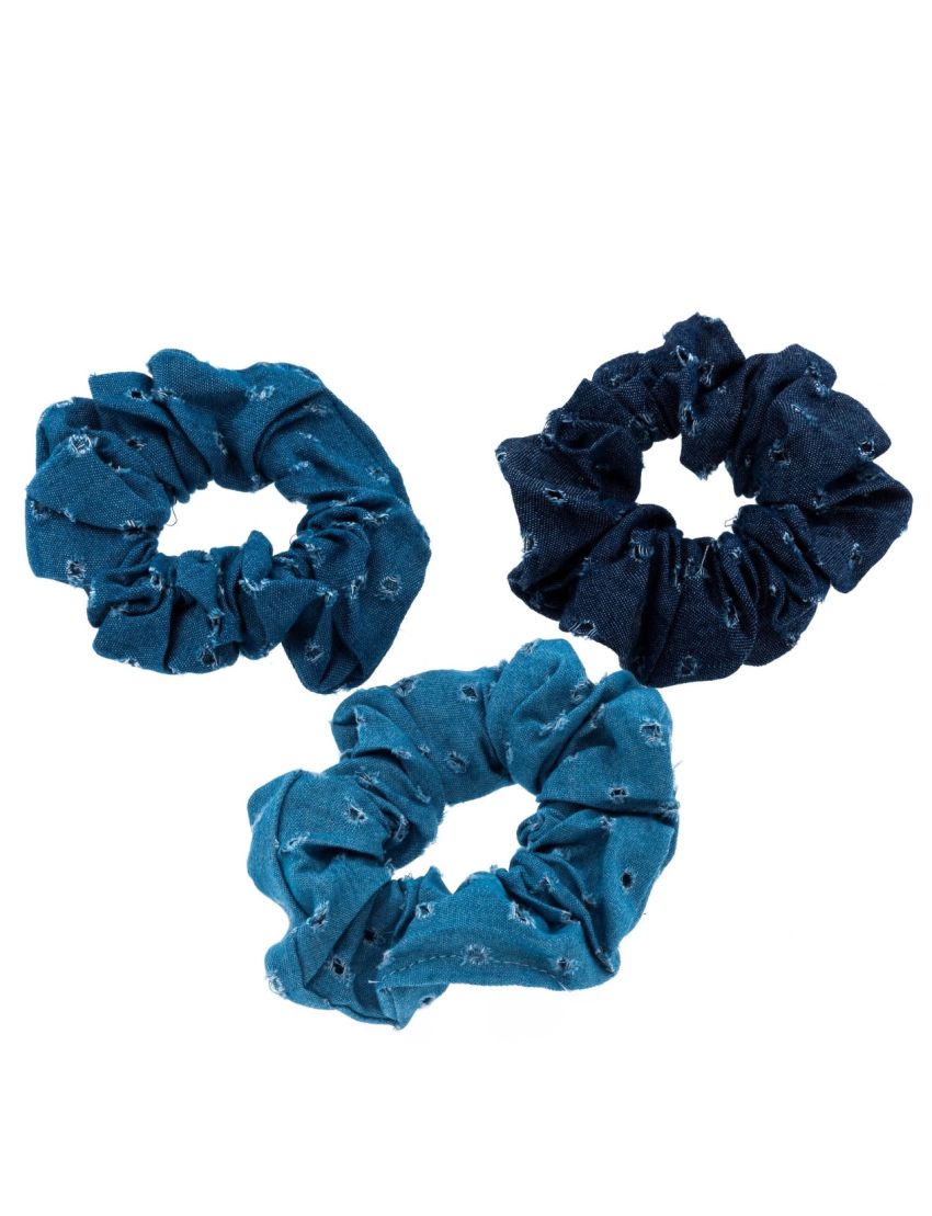 Σούρα υφασμάτινη jeans σε 3 αποχρώσεις του μπλέ