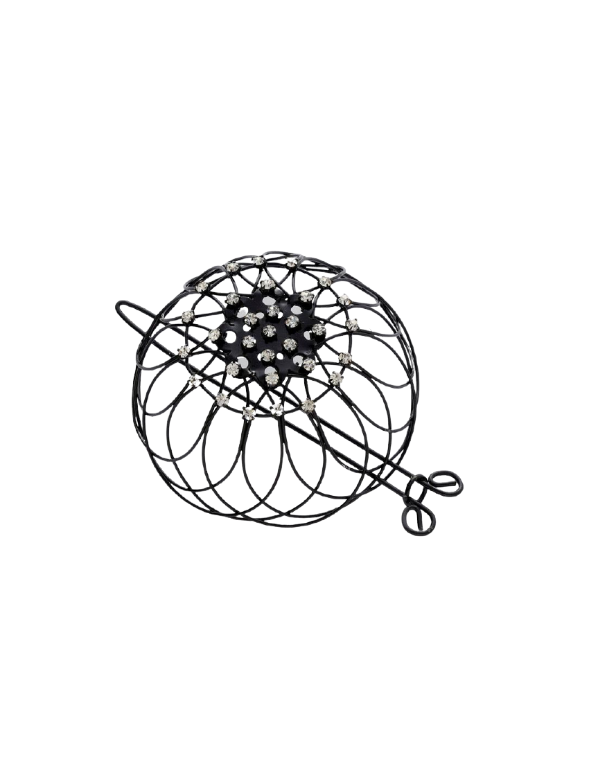 Σινιόν μεταλλικό σε ασημί και μαύρο