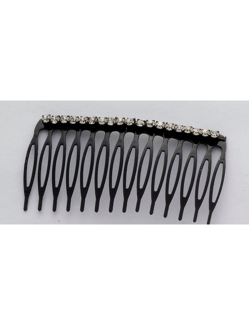Χτενάκι μεταλλικό σε μαύρο χρώμα 10εκ διακοσμημένο με στράς