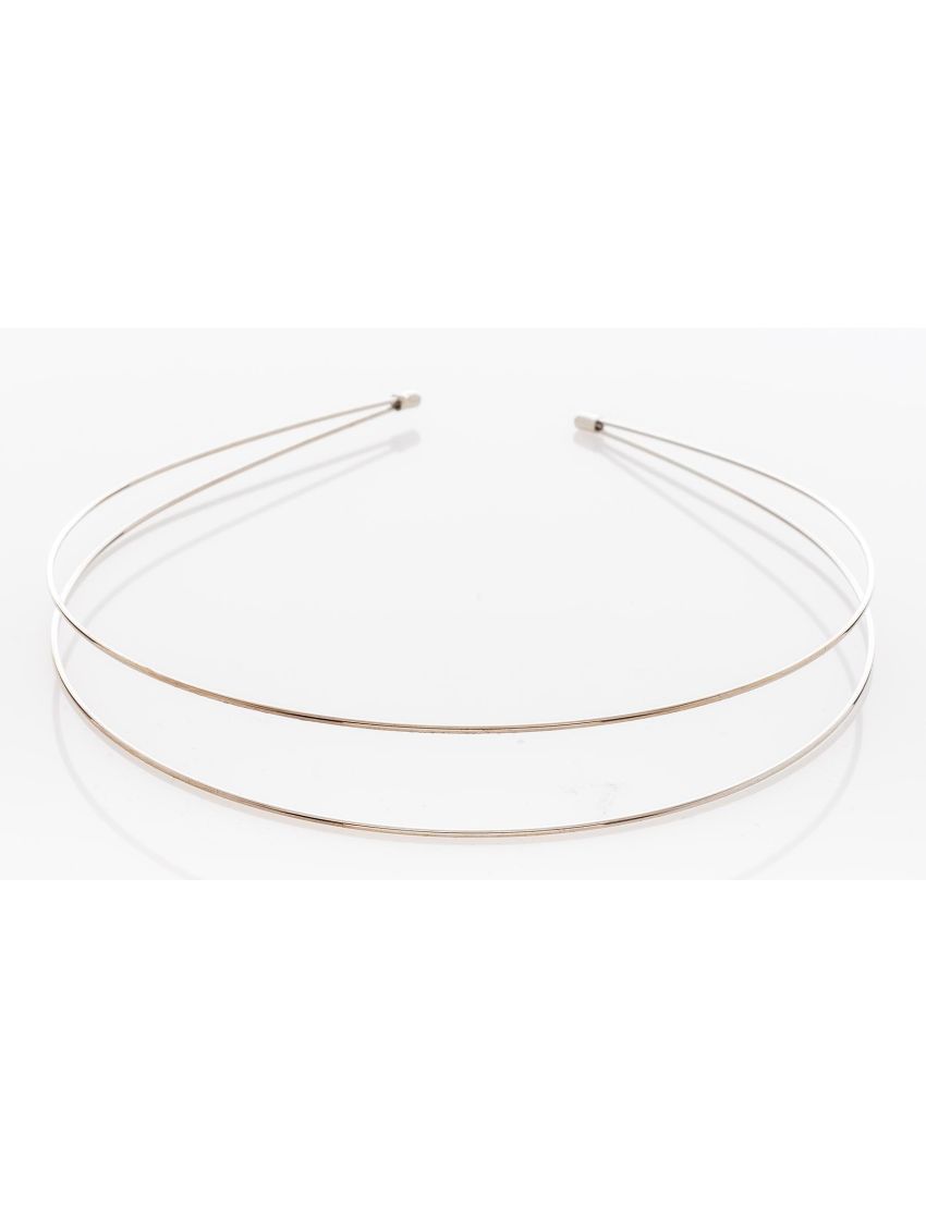 Στέκα μεταλλική ασημί χρώμα,σχέδιο 2 ράβδοι