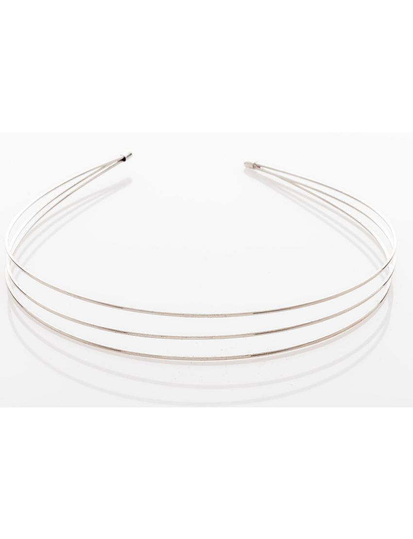 Στέκα μεταλλική ασημί χρώμα,σχέδιο 3 ράβδοι