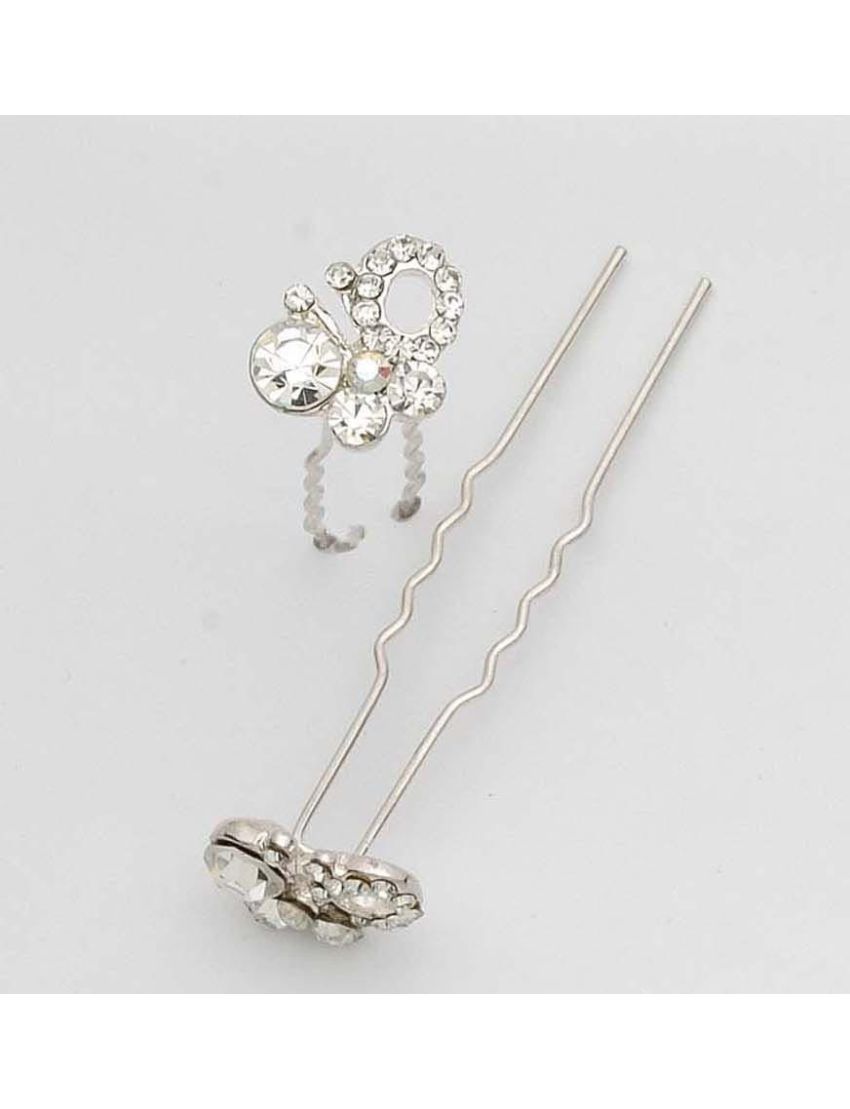 Φουρκέτα μεταλλική πεταλούδα με πέτρες και στράς