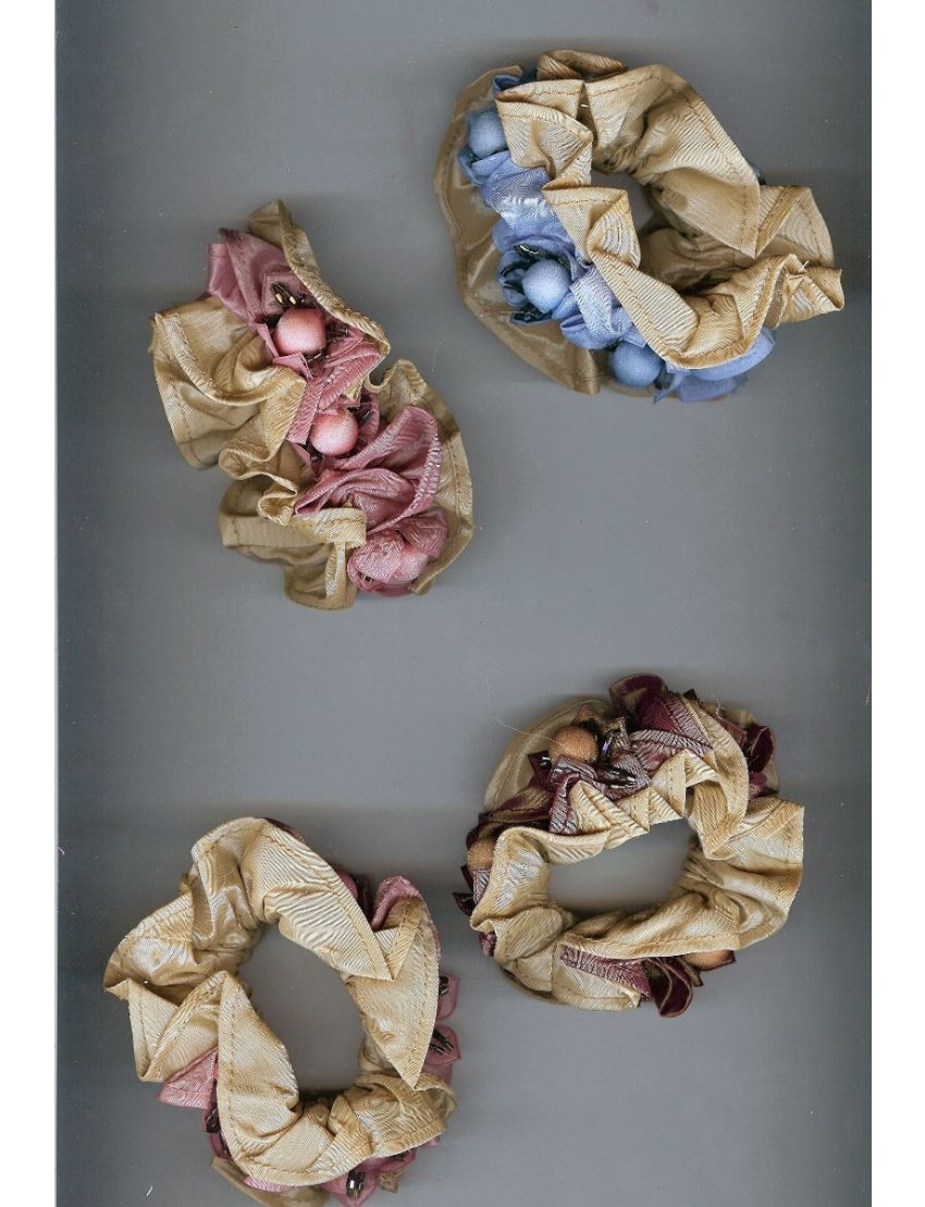 Σούρα υφασμάτινη δίχρωμη διακοσμημένη με πέτρες