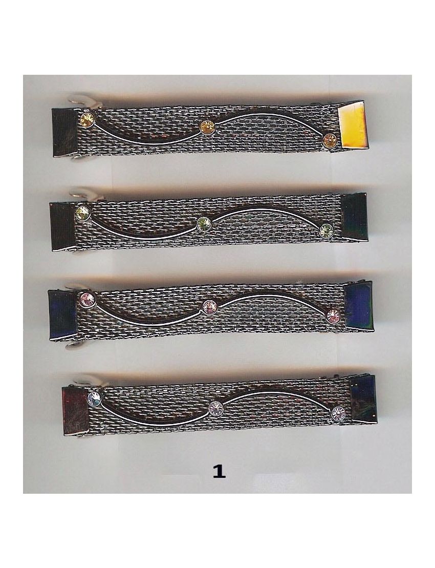 Μπαρέτα μεταλλική σε 5 σχέδια διακοσμημένα με στράς σε 4 χρώματα