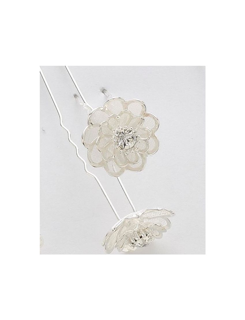 Φουρκέτα μεταλλική σχέδιο λουλούδι με στράς