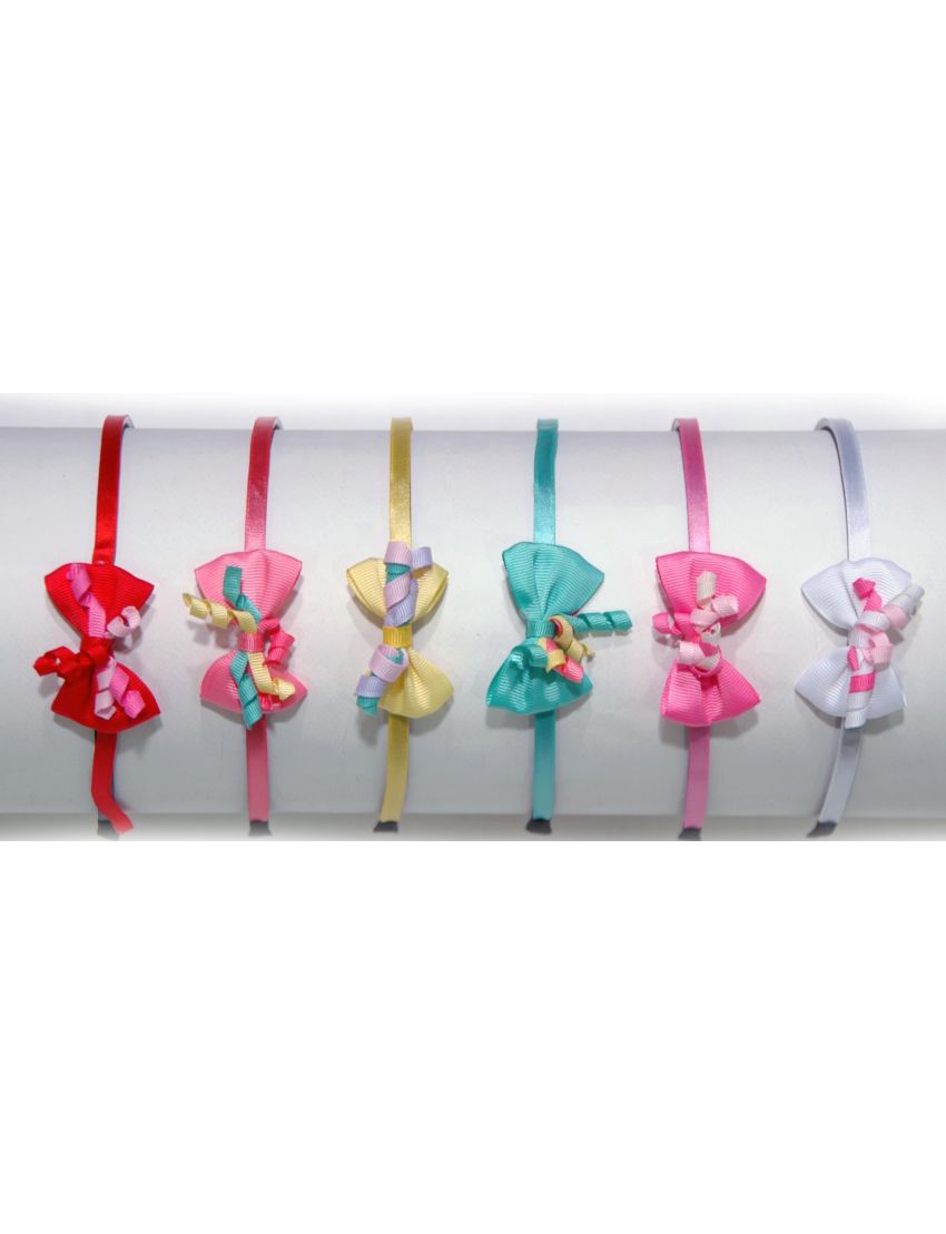 Στέκα υφασμάτινη παιδική με φιόγκο και κορδέλες σε 6 χρώματα