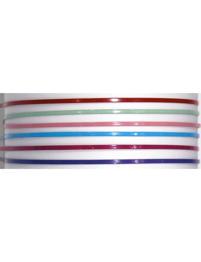 Στέκα μεταλλική λεπτή πλακέ σε 6 γυαλιστερά χρώματα