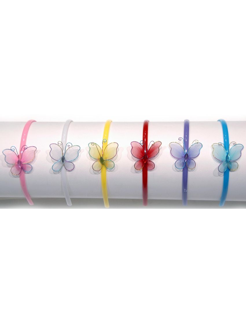 Στέκα πλαστική με συρματένια πεταλούδα σε 6 χρώματα