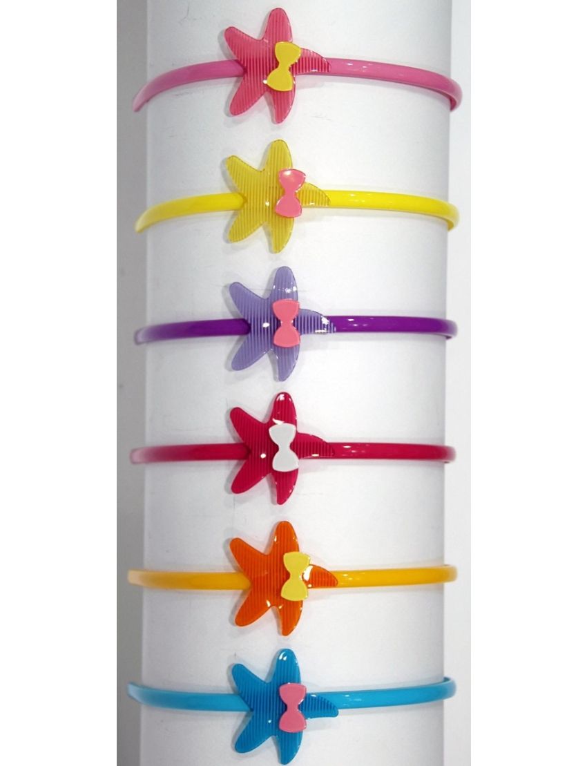 Στέκα πλαστική παιδική διακοσμημένη με αστερία σε 6 καλοκαιρινά χρώματα