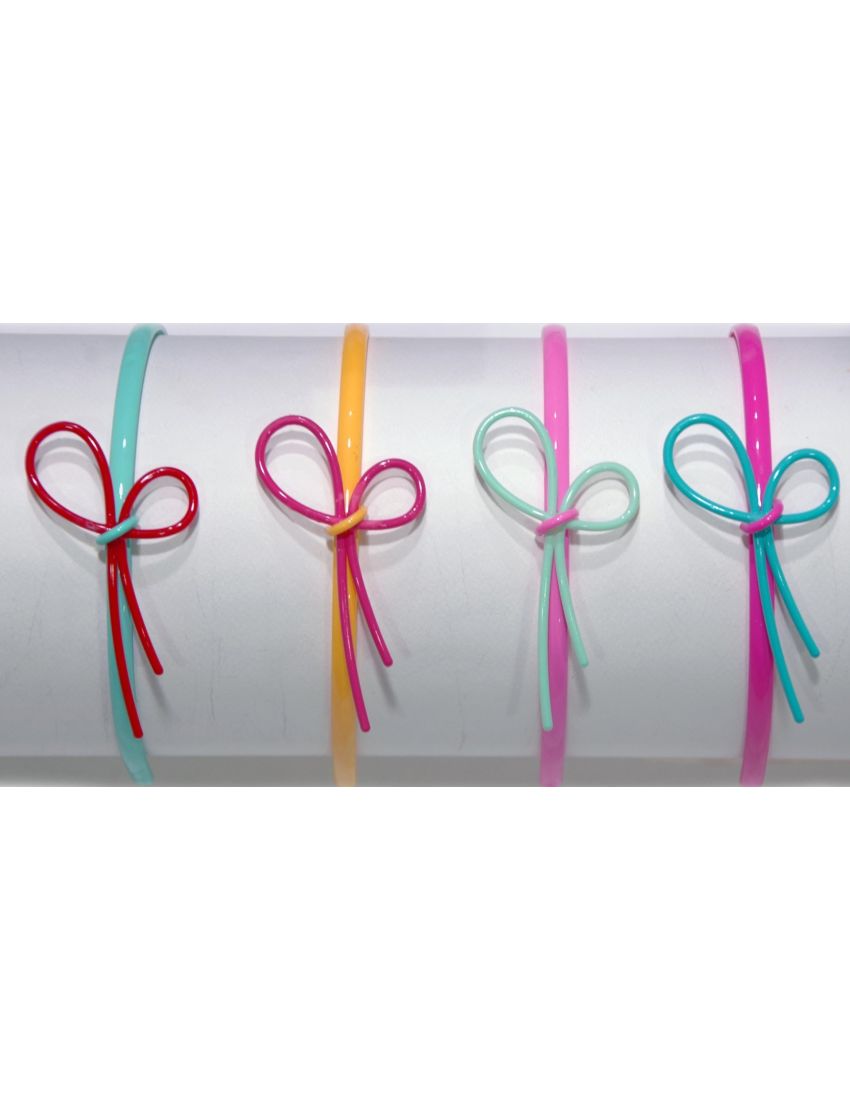 Στέκα παιδική πλαστική διακοσμημένη με χαλαρό φιόγκο σε 4 χρώματα