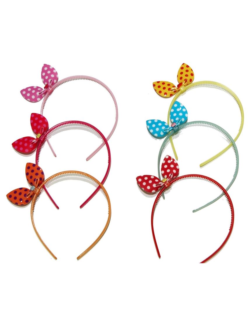 Στέκα πλαστική παιδική,σχέδιο πουά φιόγκος στο πλάι του κεφαλιού