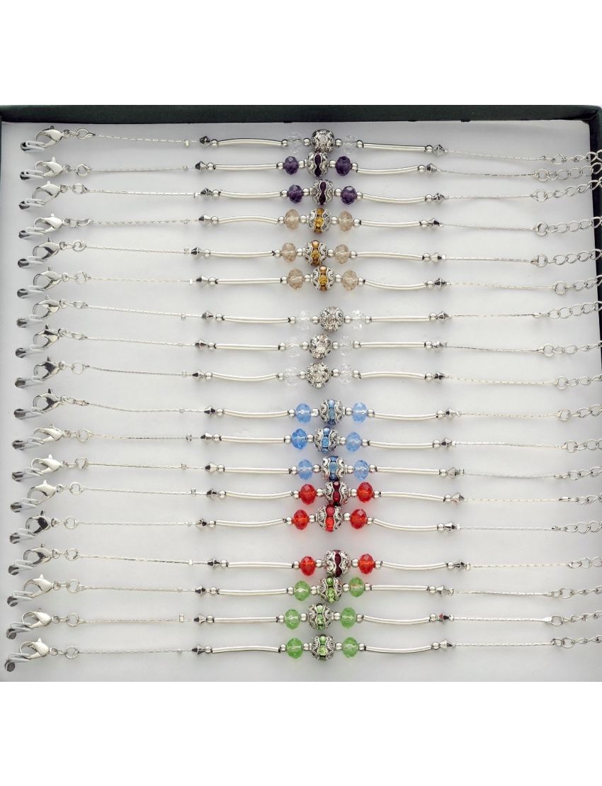 Αλυσίδα ποδιού με μεταλλικές λεπτομέρειες,χαντρες ημιδιάφανες και χάντρες μεταλλικές