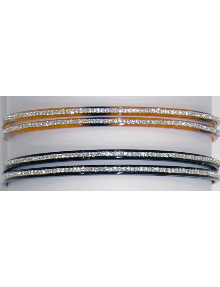 Στέκα πλαστική διπλή διακοσμημένη με στράς σε καφέ και μαύρο