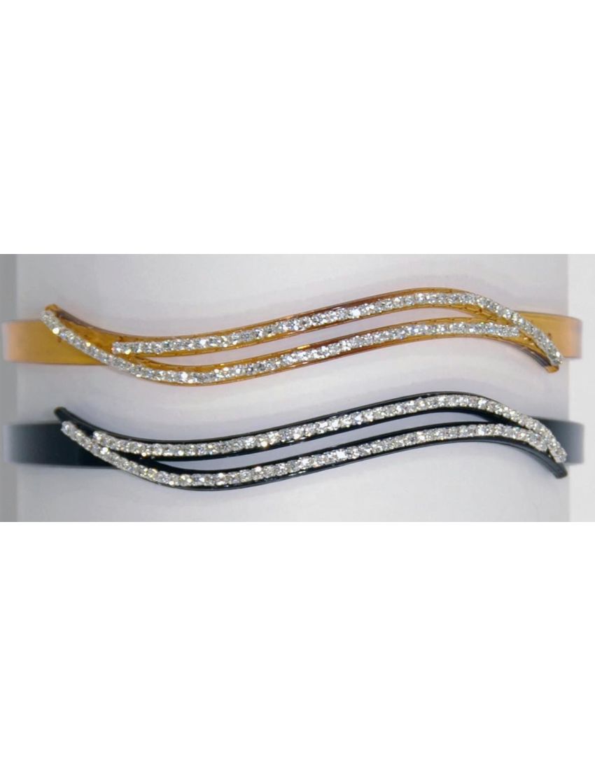 Στέκα πλαστική κύμα διακοσμημένη με στράς σε καφέ και μαύρο χρώμα