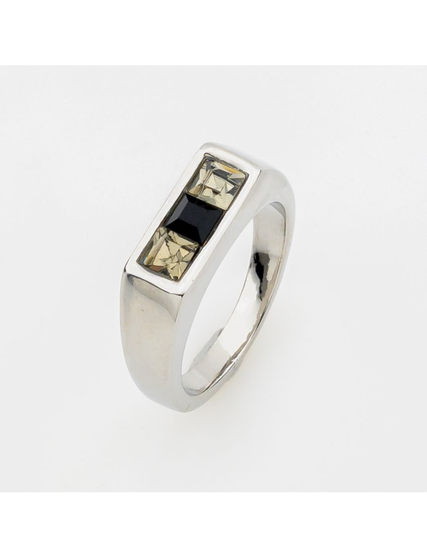 Crimson Contrast Signet Ring – Modern Minimalist