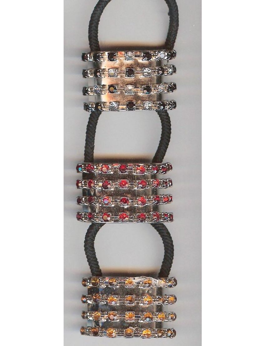 Λάστιχο με μεταλλικό διακοσμητικό και 4 σειρές πέτρες