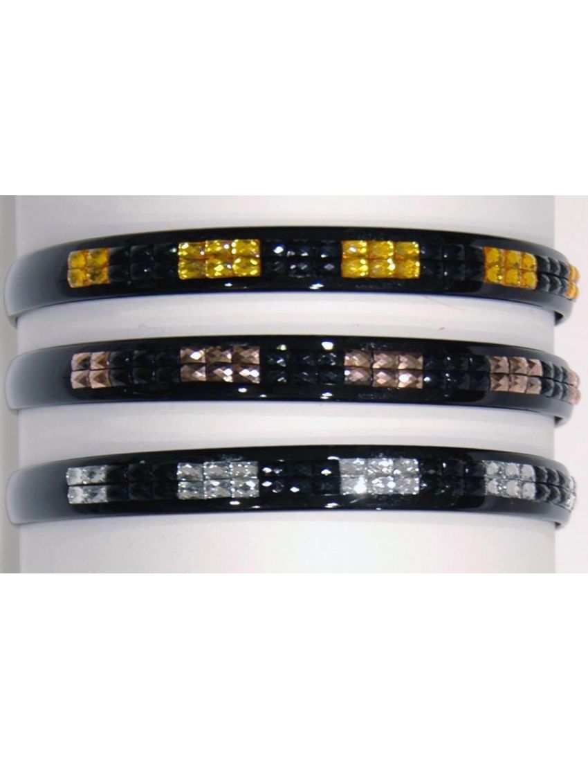 Στέκα πλαστική μαύρη διακοσμημένη με πέτρες σε 3 χρώματα