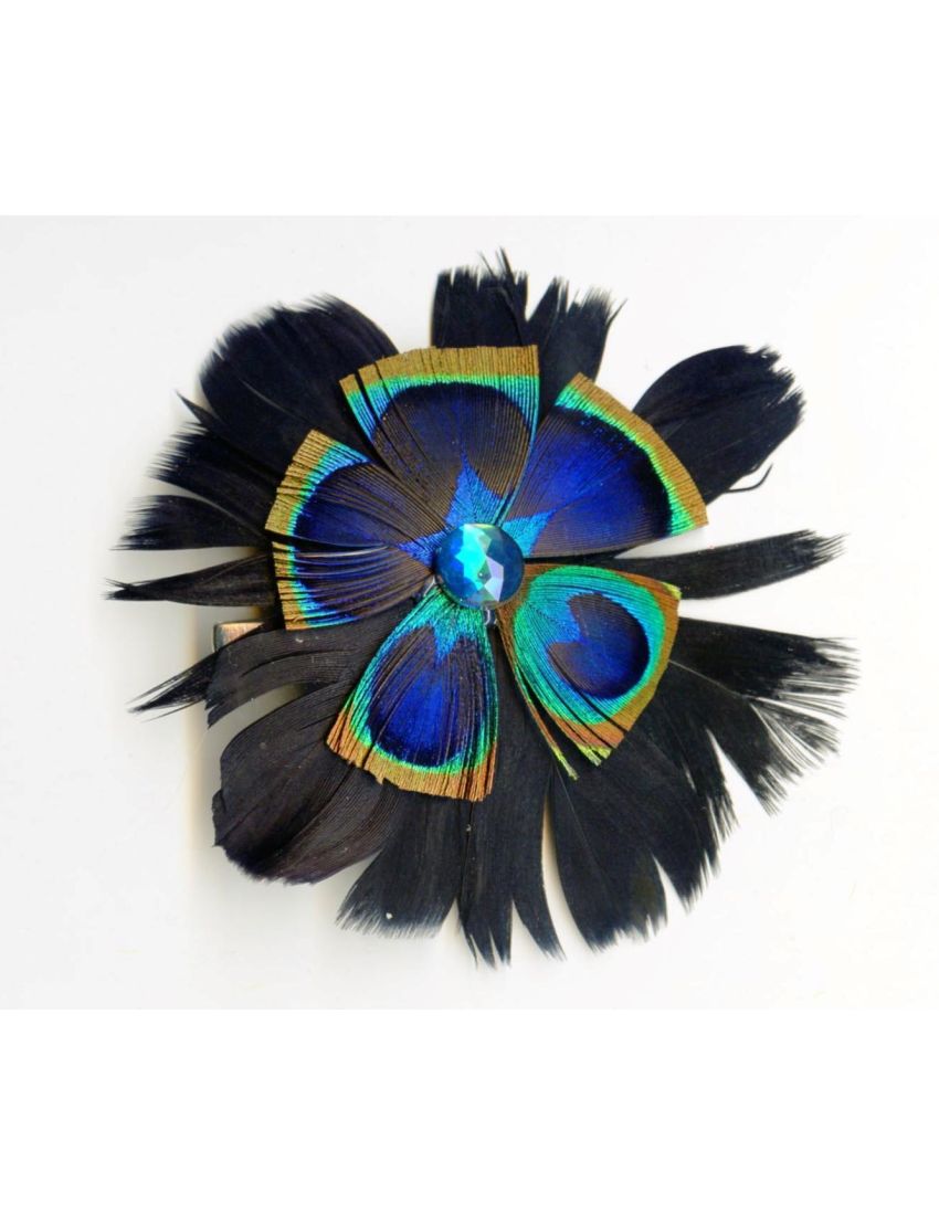 Κλίπ υφασμάτινο με φτερά και στράς