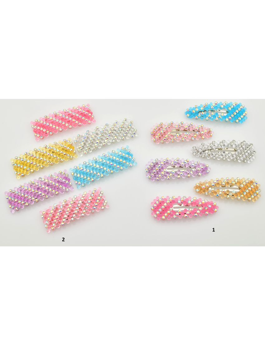 Κλικ κλακ πλαστικό σε 2 σχήματα διακοσμημένα με στράς ( 2 τεμ)