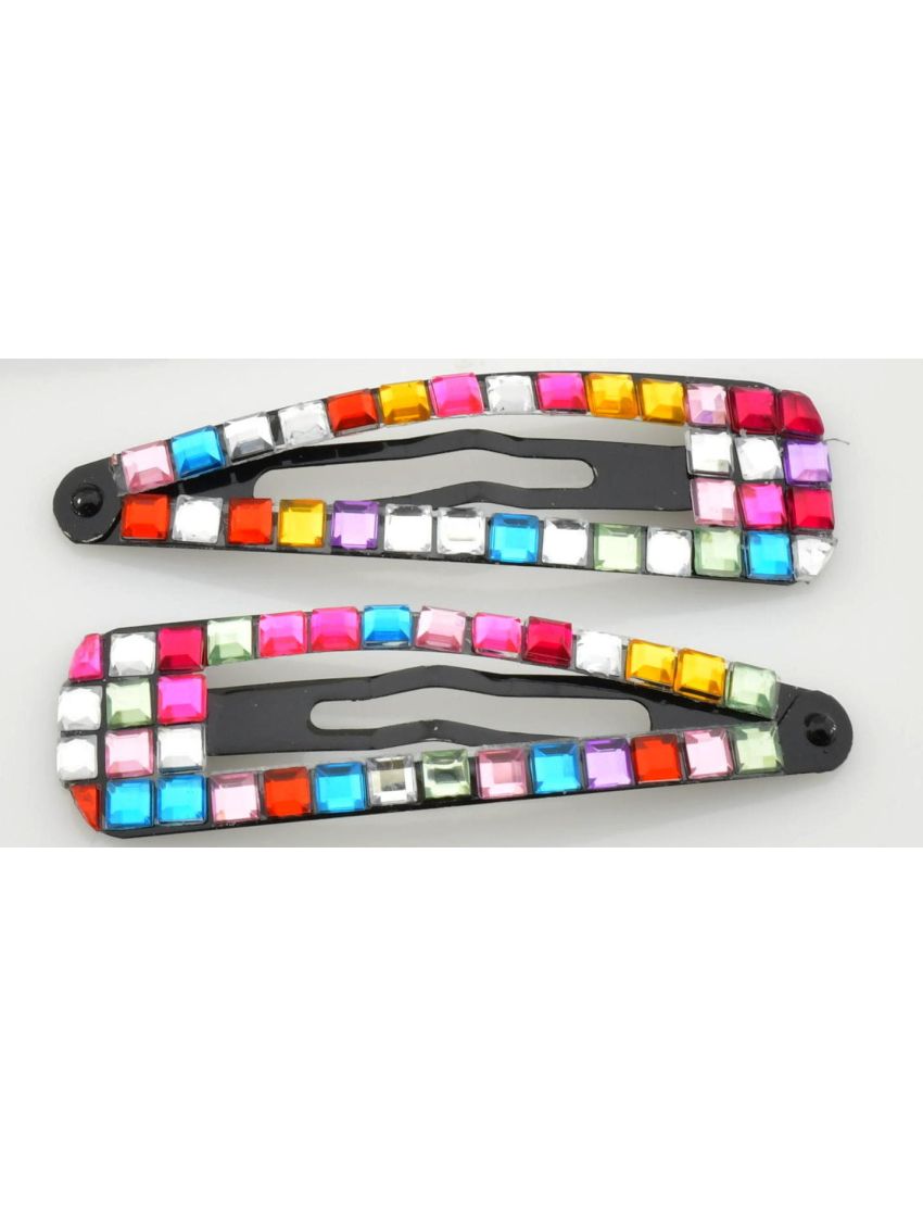 Κλικ κλακ μεταλλικό 7εκ διακοσμημένο με πολύχρωμα τετράγωνα στράς
