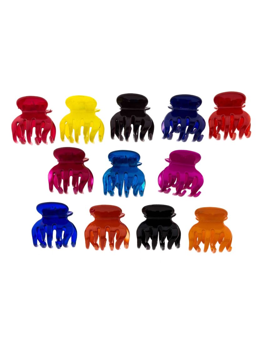 Κλάμερ πλαστικό 3,5εκ με περίτεχνα δόντια σε 12 χρώματα