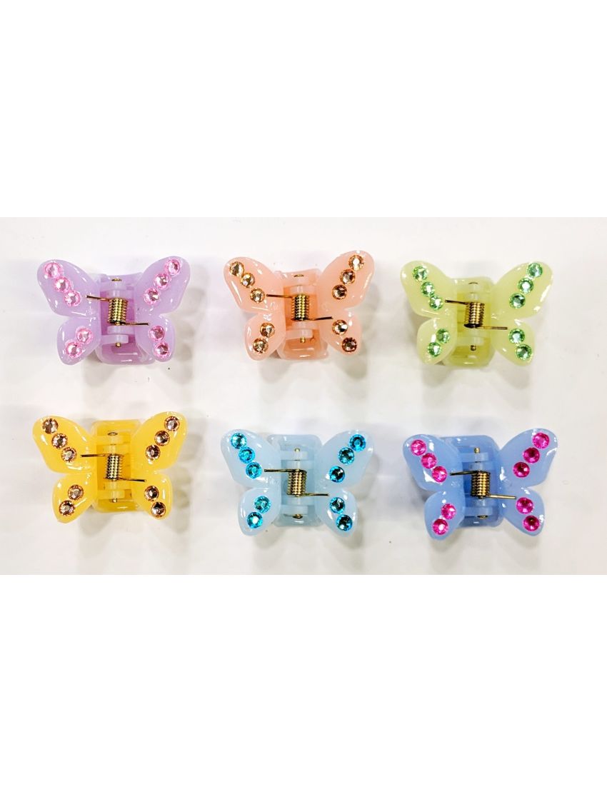 Κλάμερ πλαστικό πεταλούδα 3εκ διακοσμημένη με στράς