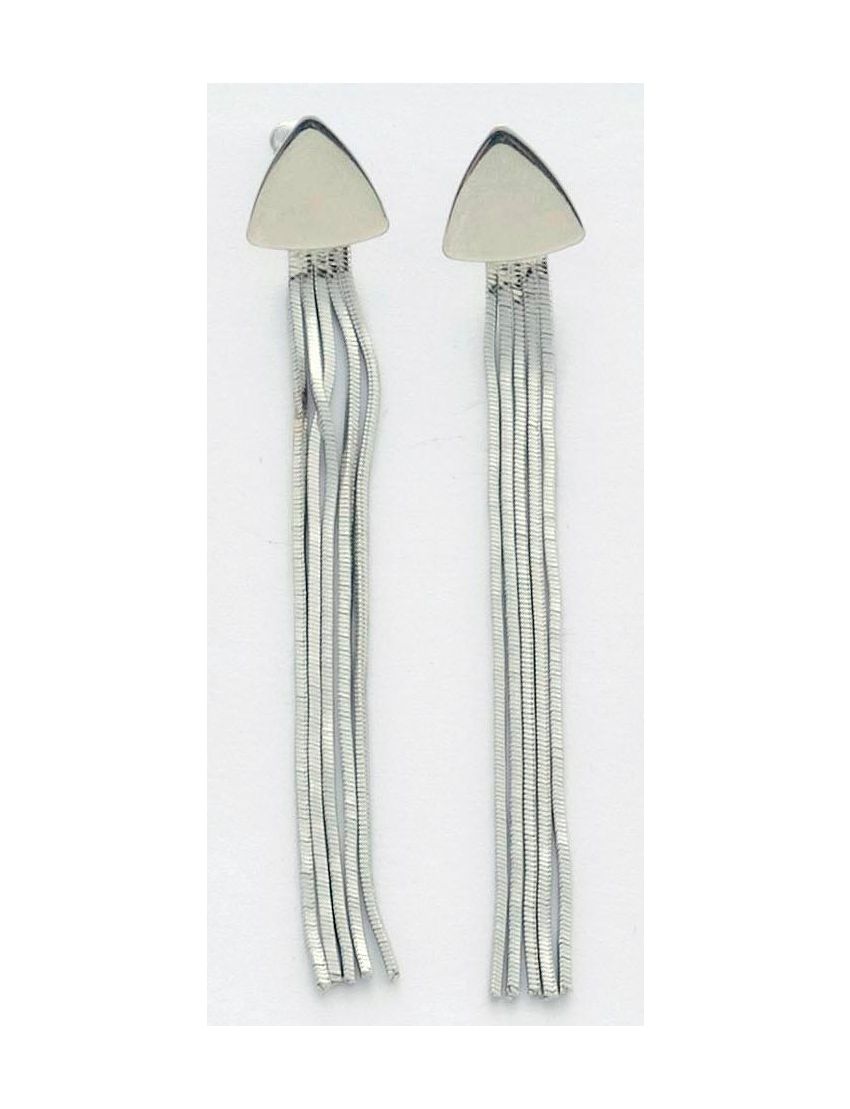 Σκουλαρίκια ασημί μεταλλικά με λεπτές αλυσίδες