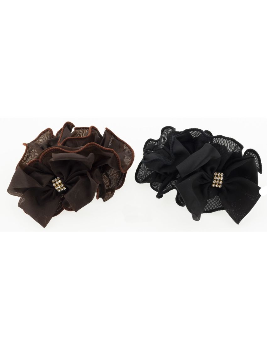 Σούρα υφασμάτινη με βολάν και φιόγκο διακοσμημένο με στράς