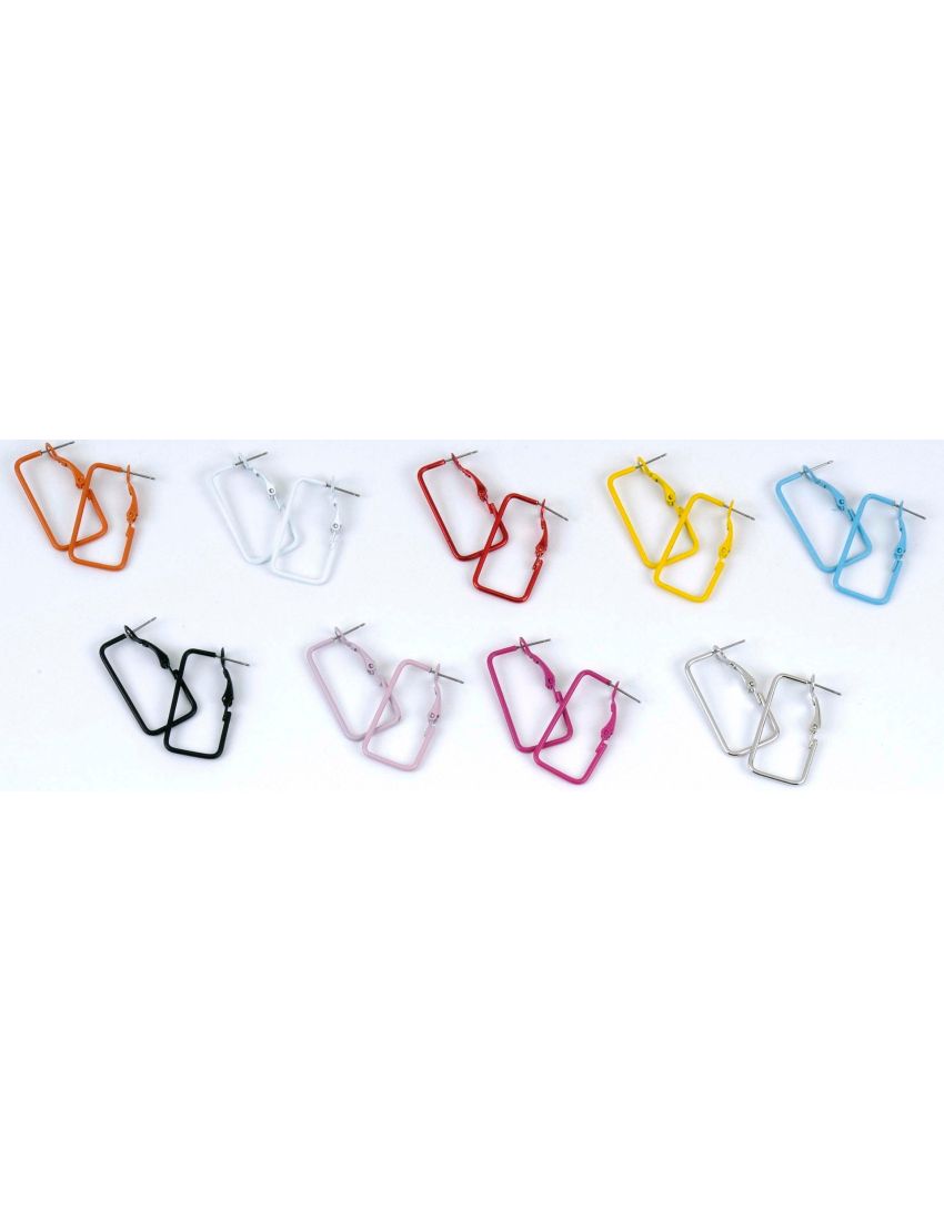 Σκουλαρίκια μεταλλικά ορθογώνια σε 9 χρώματα