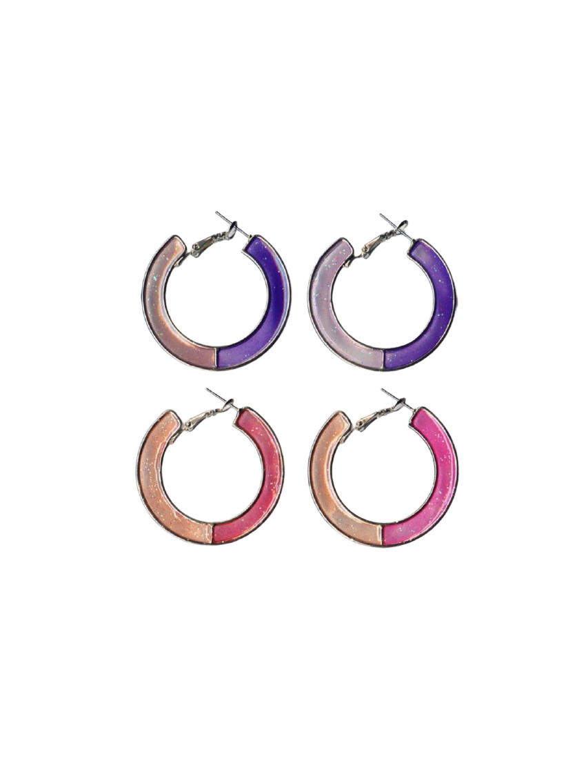 Σκουλαρίκια μεταλλικά μισοφέγγαρο 3,5εκ με σμάλτο σε 4 χρώματα