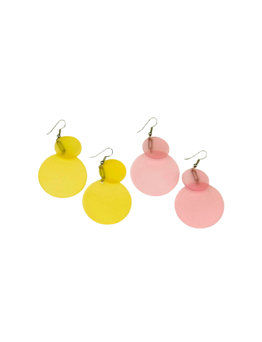 Σκουλαρίκια πλαστικοί κύκλοι σε 4 χρώματα