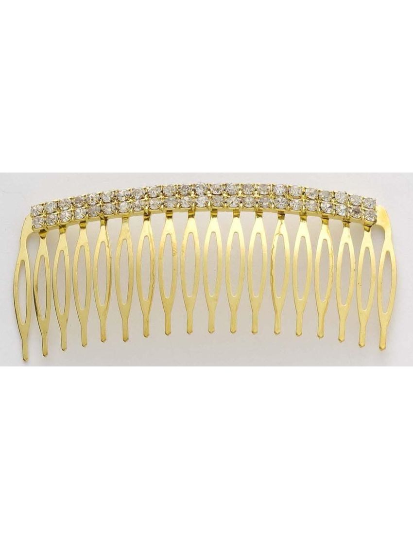 Χτενάκι μεταλλικό σε χρυσό χρώμα διακοσμημένο με στράς